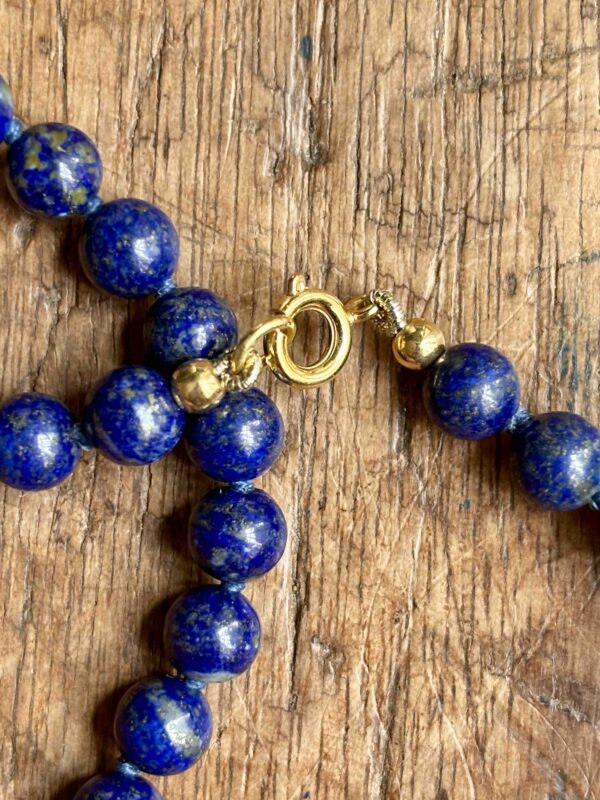 colar lapis lazuli pingente e fecho ouro 18k