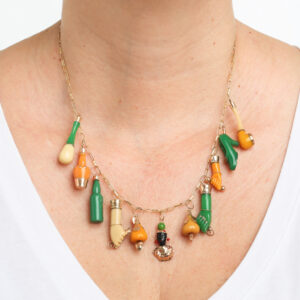 colar ouro 18k amuletos joia crioula