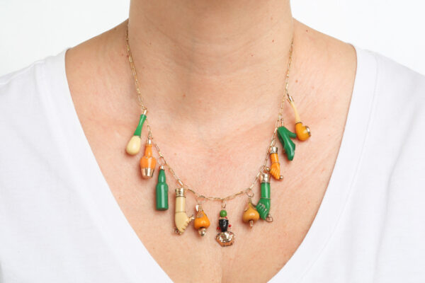 colar ouro 18k amuletos joia crioula
