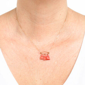 colar ouro 18k e antigo pingente