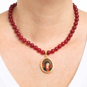 colar ouro 18k e antigo pingente