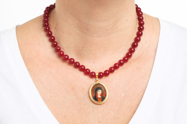 colar ouro 18k e antigo pingente