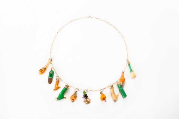 colar ouro 18k amuletos joia crioula