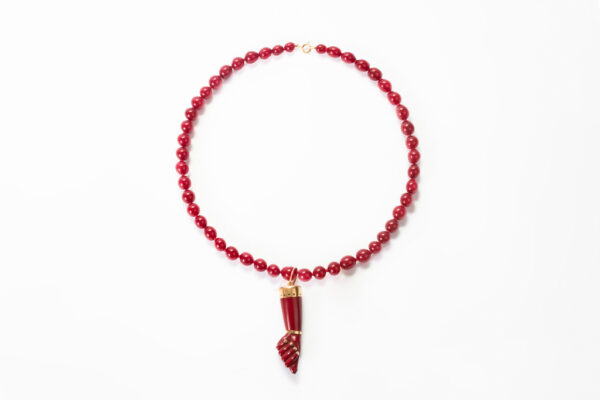 colar 18k jade e pingente antigo