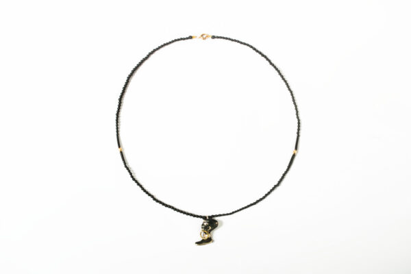 Colar ouro 18k e antigo pingente joia crioula
