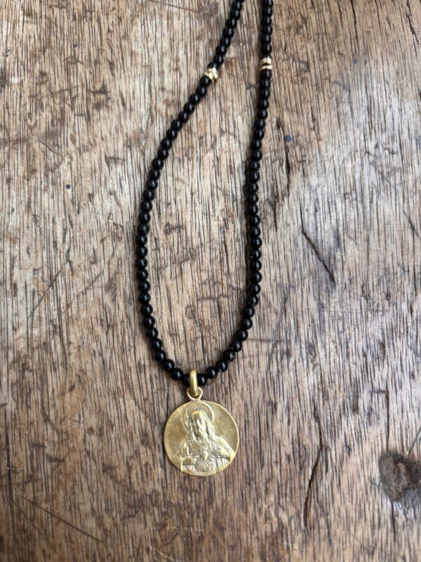 Colar Onix, Ouro 18k e Medalha em Ouro Vermeil - Imagem 4