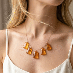 Colar de Ouro 18k e Cristais