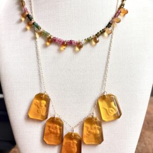 colar ouro 18k e cristais
