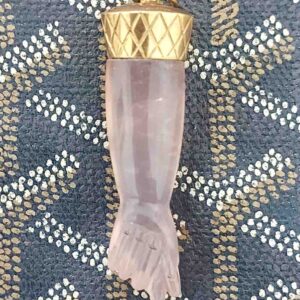 figa antiga quartzo rosa e ouro 18k