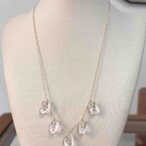 colar ouro 18k cristal de rocha