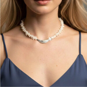 coral branco e prata